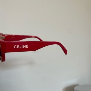 Celine red sunglasses with carrying case